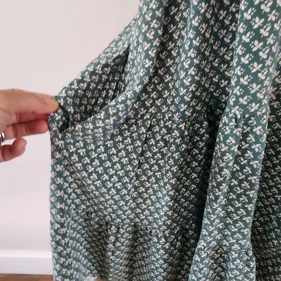 Ces Femme Pattern Button Front Short Sleeve Tunic Mini Dress S - Picture 4 of 9